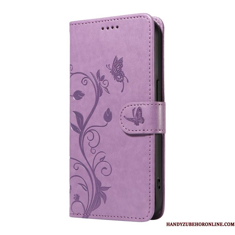 Bescherming Hoesje Xiaomi 15 Pro Bloemen- En Vlinderpatroon