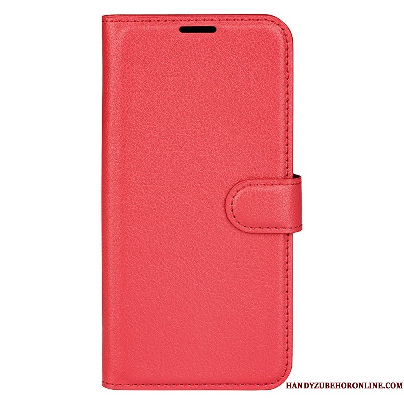 Bescherming Hoesje Xiaomi 15 Pro Klassieke Lychee Kunstleren Koord