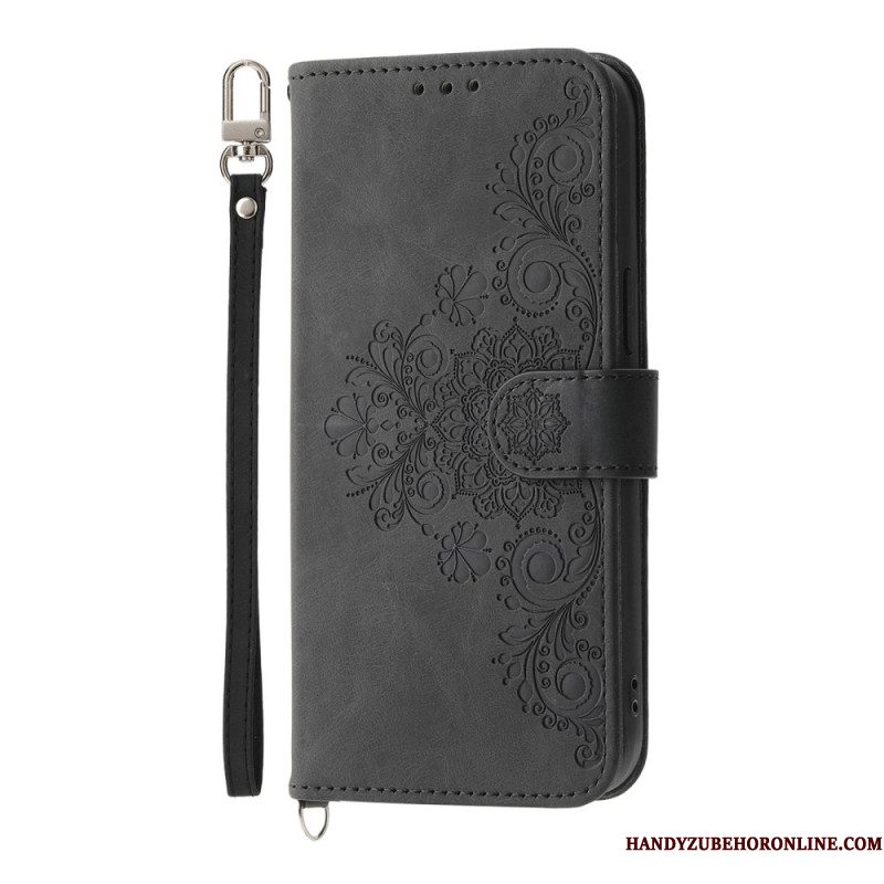 Bescherming Hoesje Xiaomi 15 Ultra Bloemenpatroon Met Bandje En Schouderband