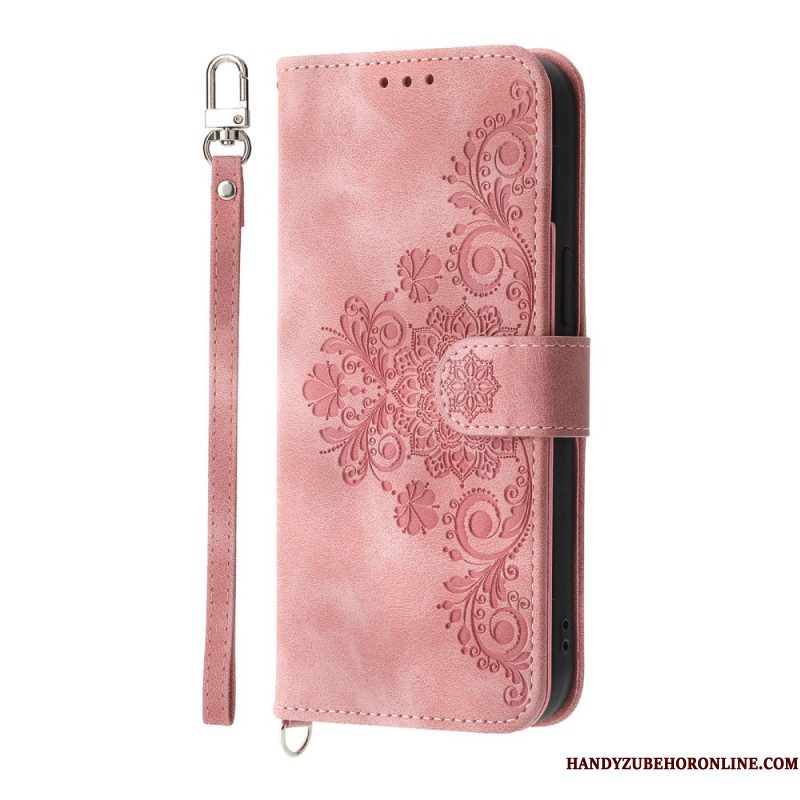 Bescherming Hoesje Xiaomi 15 Ultra Bloemenpatroon Met Bandje En Schouderband