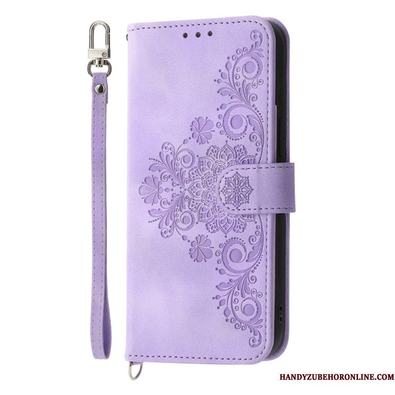 Bescherming Hoesje Xiaomi 15 Ultra Bloemenpatroon Met Bandje En Schouderband