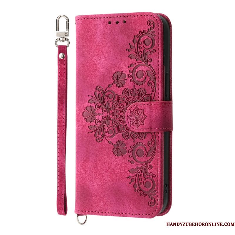 Bescherming Hoesje Xiaomi 15 Ultra Bloemenpatroon Met Bandje En Schouderband