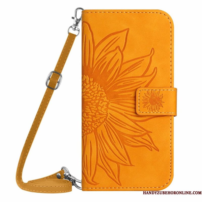 Bescherming Hoesje Xiaomi 15 Ultra Schoudertas Met Zonnebloemprint
