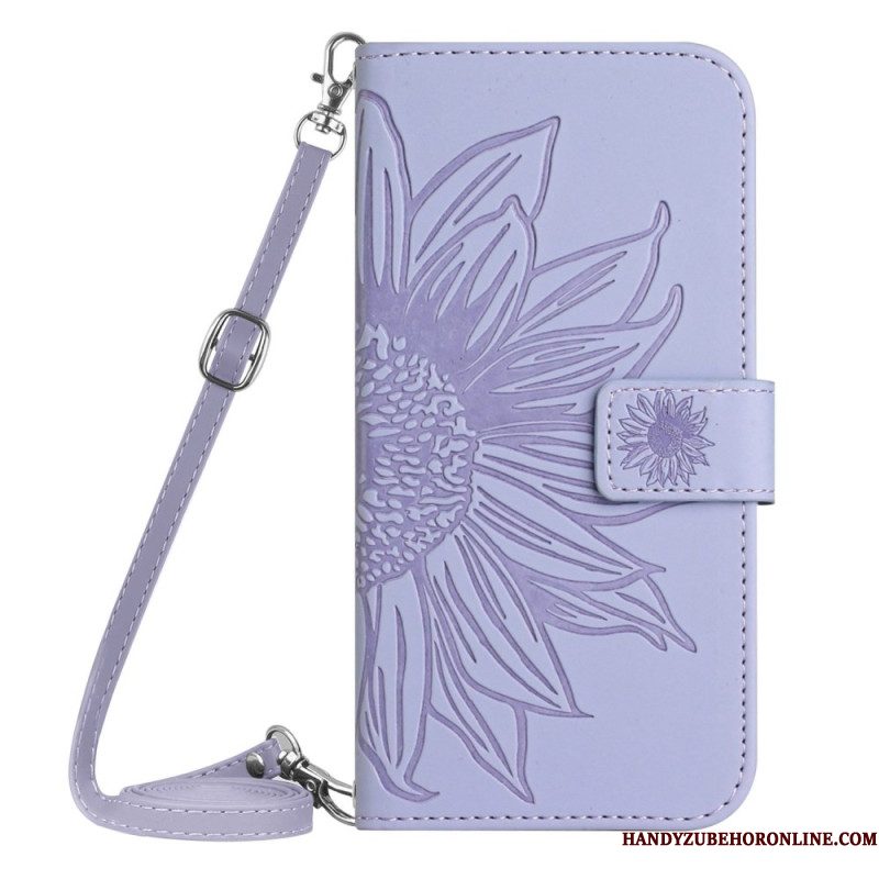 Bescherming Hoesje Xiaomi 15 Ultra Schoudertas Met Zonnebloemprint