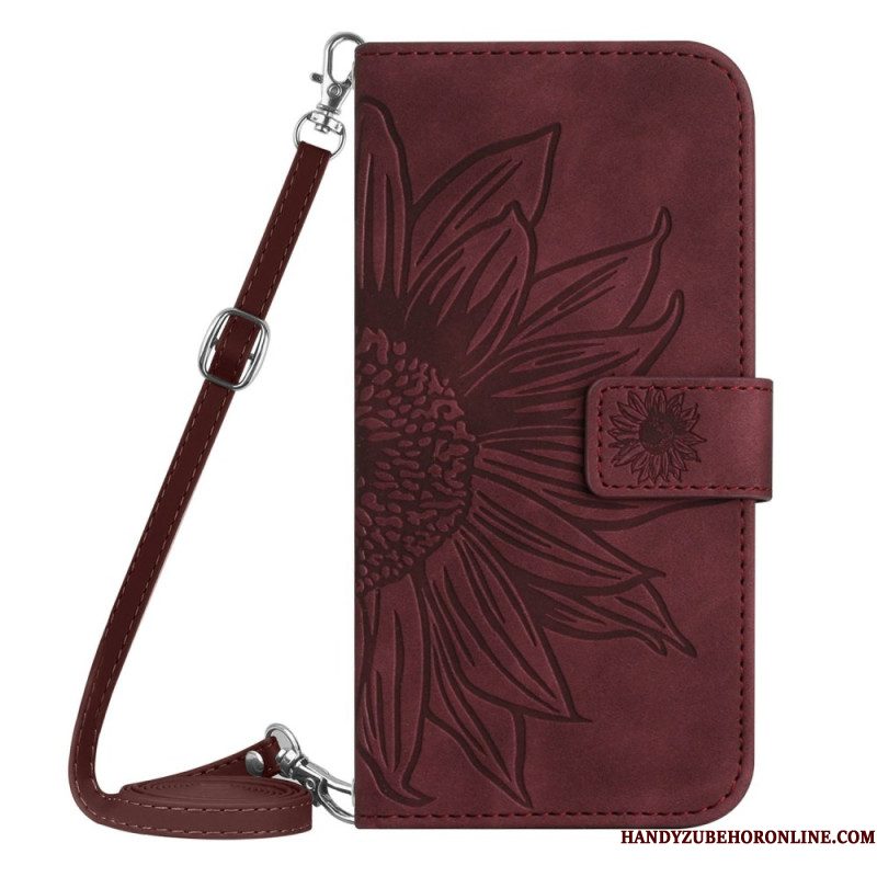 Bescherming Hoesje Xiaomi 15 Ultra Schoudertas Met Zonnebloemprint
