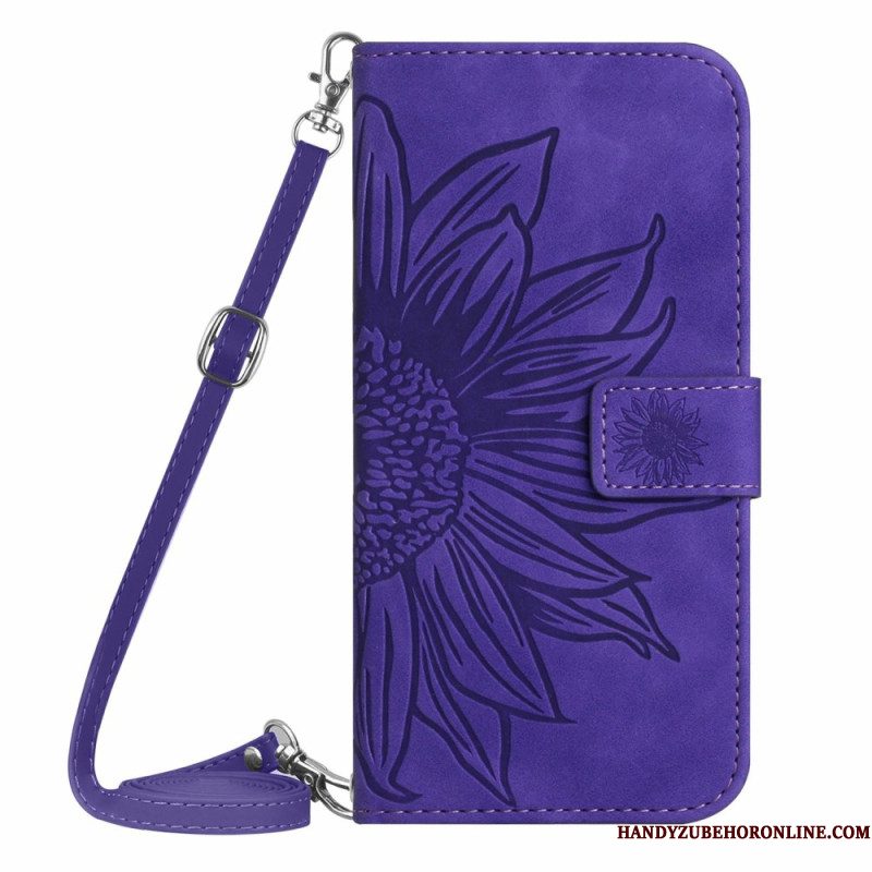 Bescherming Hoesje Xiaomi 15 Ultra Schoudertas Met Zonnebloemprint
