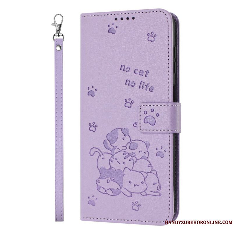 Bescherming Hoesje Xiaomi 17 Kattenpatroon Met Koord