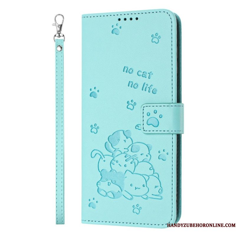 Bescherming Hoesje Xiaomi 17 Kattenpatroon Met Koord