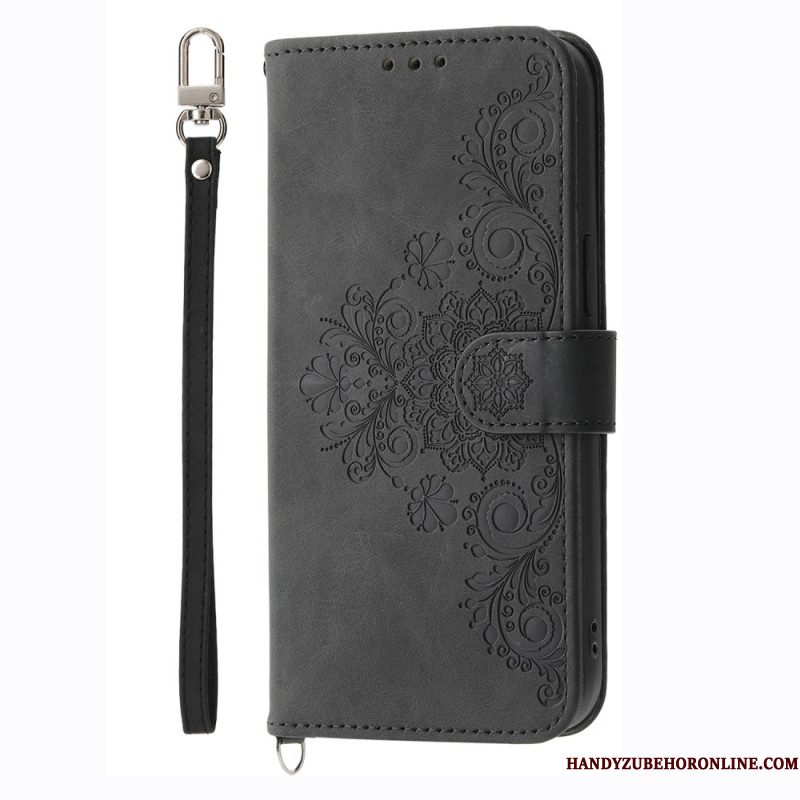 Bescherming Hoesje Xiaomi Redmi Note 14 4g Bloemenpatroon En Bandjes