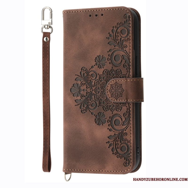 Bescherming Hoesje Xiaomi Redmi Note 14 4g Bloemenpatroon En Bandjes