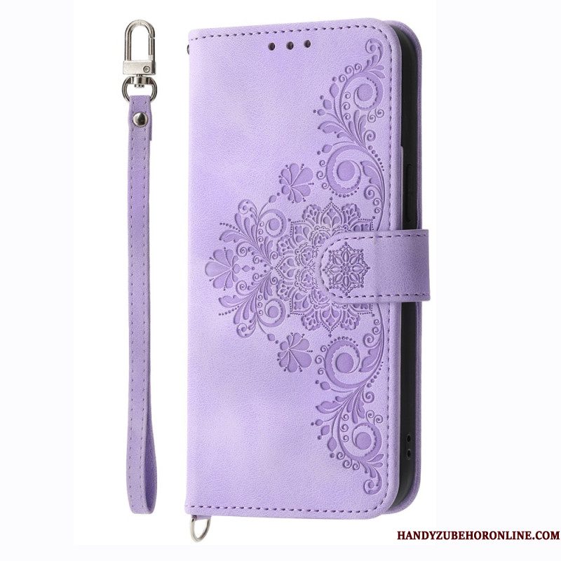 Bescherming Hoesje Xiaomi Redmi Note 14 4g Bloemenpatroon En Bandjes