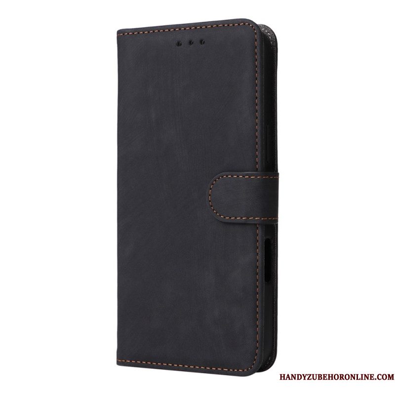 Bescherming Hoesje Xiaomi Redmi Note 14 4g Rfid-bescherming Suède-effect Met Bandje