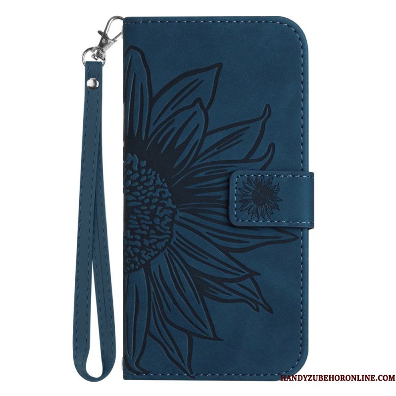 Bescherming Hoesje Xiaomi Redmi Note 14 5g Zonnebloemprint Met Bandje