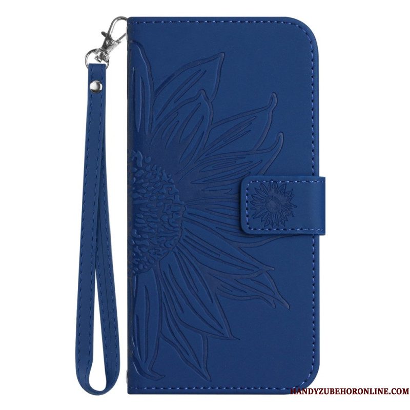 Bescherming Hoesje Xiaomi Redmi Note 14 5g Zonnebloemprint Met Bandje