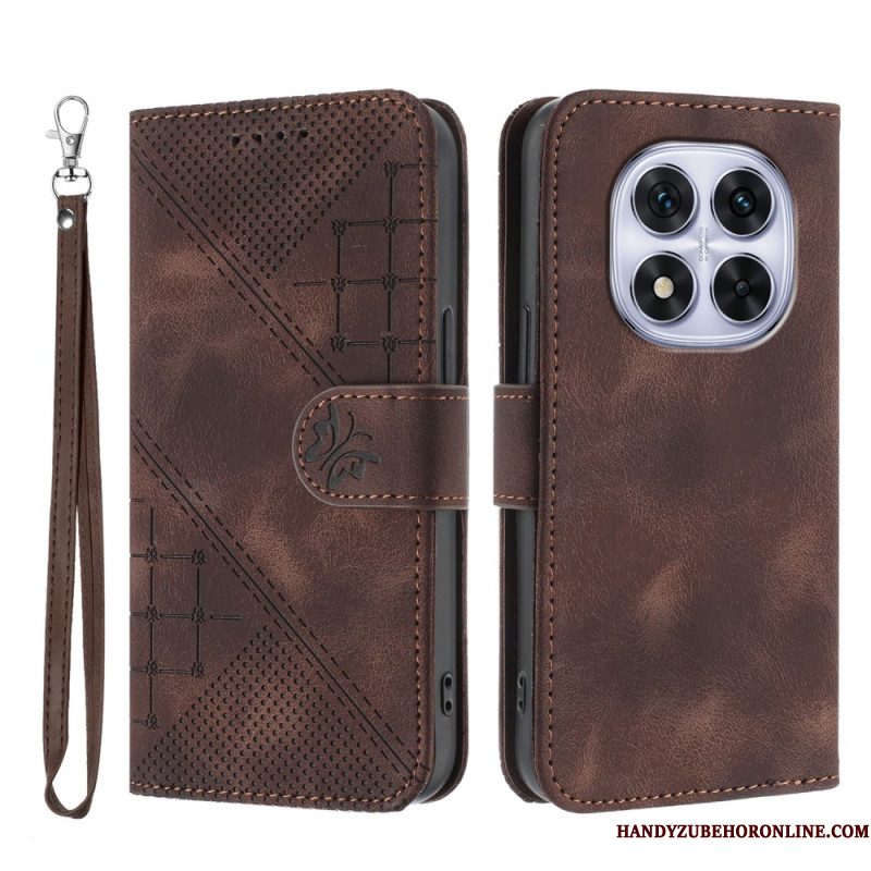Bescherming Hoesje Xiaomi Redmi Note 14 Pro 4g Geometrisch Patroon Met Bandje