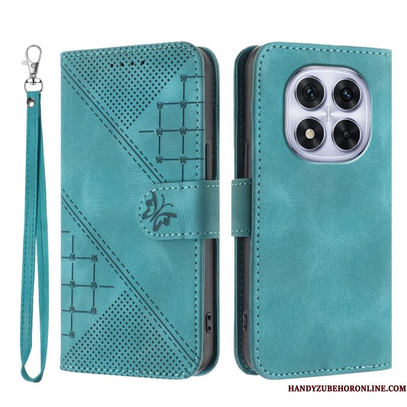 Bescherming Hoesje Xiaomi Redmi Note 14 Pro 4g Geometrisch Patroon Met Bandje