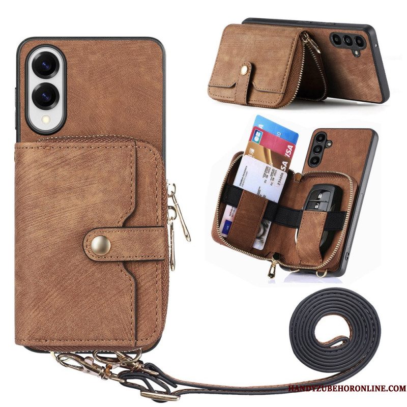 Case Hoesje Samsung Galaxy S25 5g Edge Telefoonhoesje De Chique Nomad Met Schouderriem
