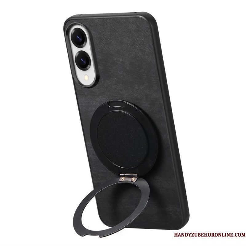 Case Hoesje Samsung Galaxy S25 5g Edge Telefoonhoesje Suède-effect Met Draaibare Standaard