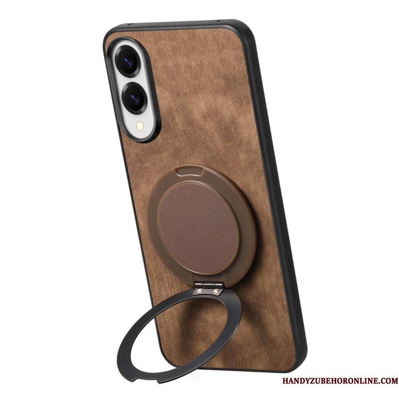 Case Hoesje Samsung Galaxy S25 5g Edge Telefoonhoesje Suède-effect Met Draaibare Standaard