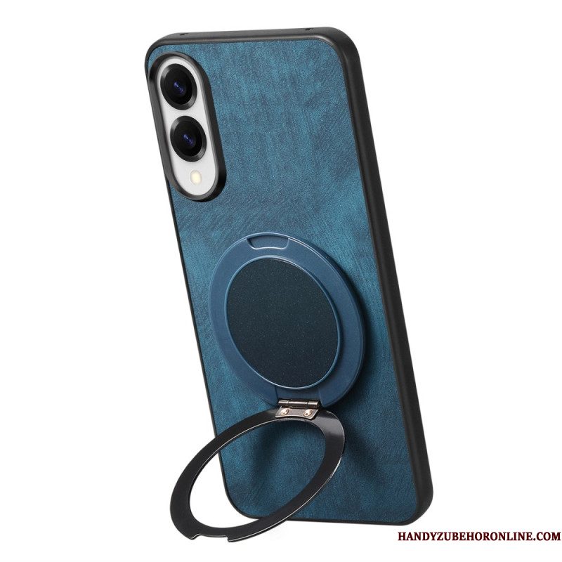 Case Hoesje Samsung Galaxy S25 5g Edge Telefoonhoesje Suède-effect Met Draaibare Standaard