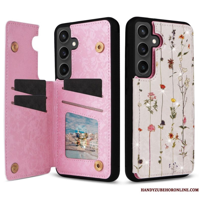 Case Hoesje Samsung Galaxy S25 Fe Telefoonhoesje Kaarthouder Met Bloemenmotief