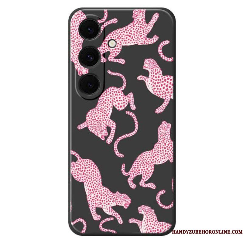 Case Hoesje Samsung Galaxy S25 Fe Telefoonhoesje Roze Luipaardprint Siliconen