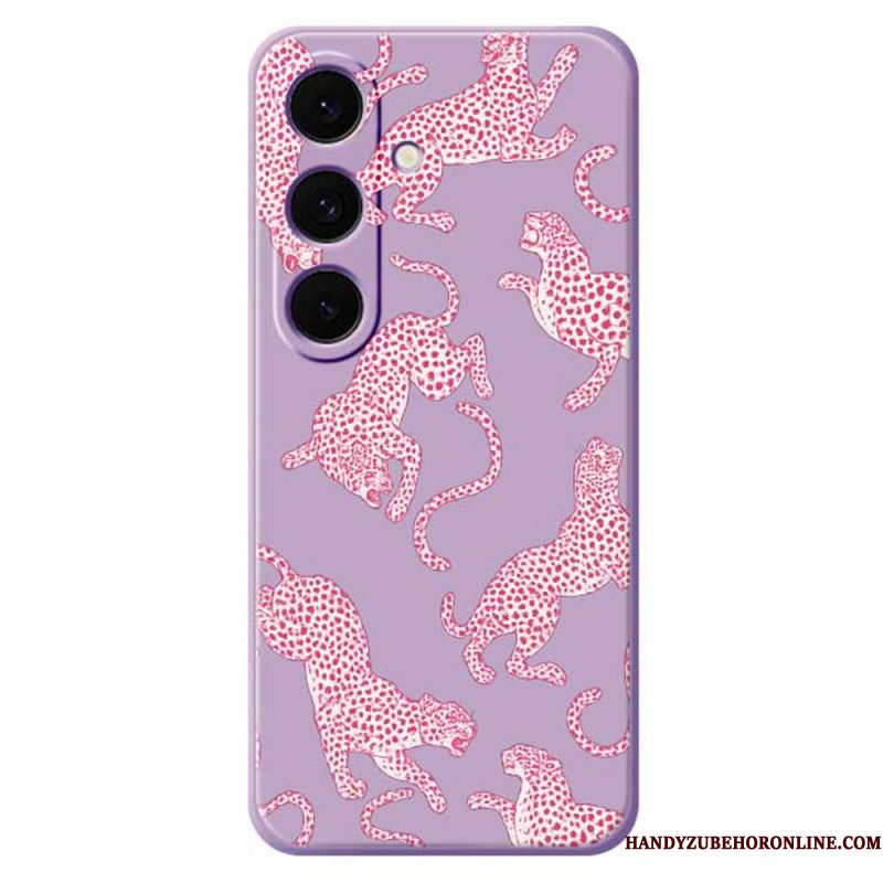 Case Hoesje Samsung Galaxy S25 Fe Telefoonhoesje Roze Luipaardprint Siliconen