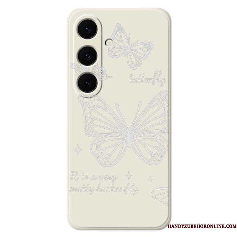 Case Hoesje Samsung Galaxy S25 Fe Telefoonhoesje Siliconen Met Witte Vlinder