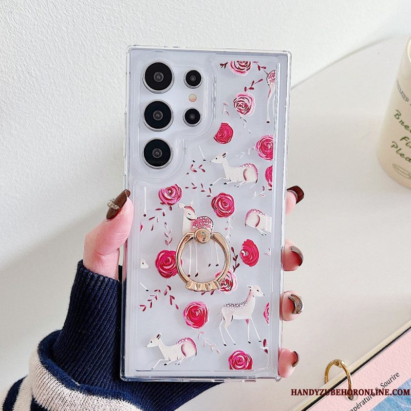 Case Hoesje Samsung Galaxy S25 Ultra 5g Telefoonhoesje Ringhouder Met Patroon