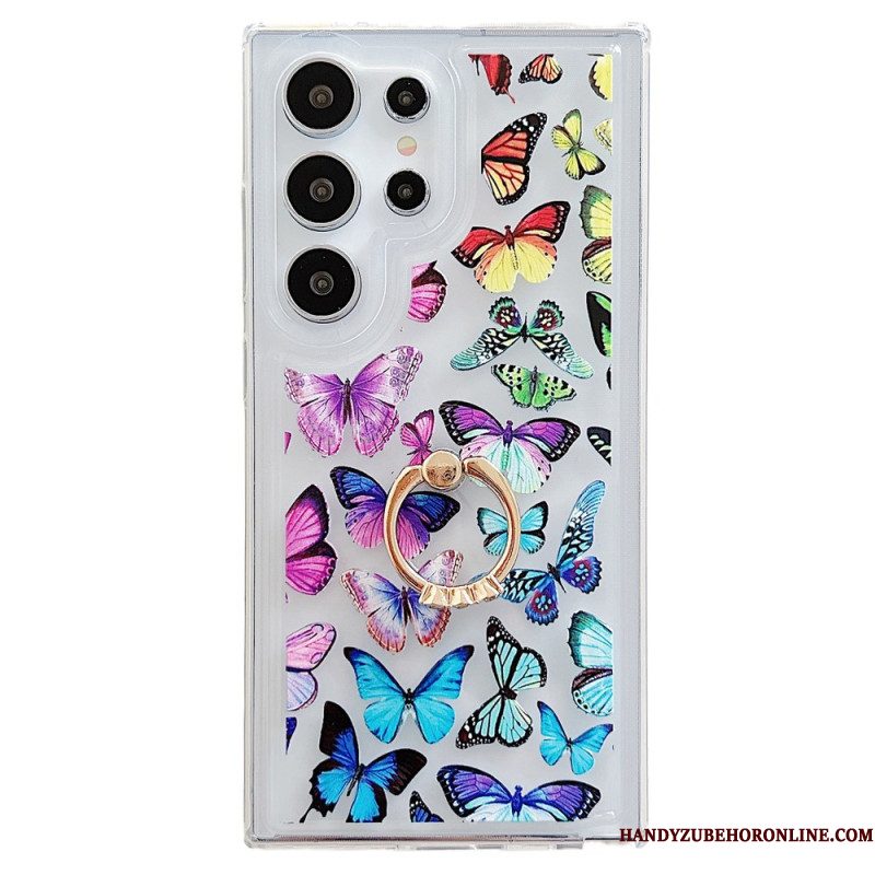 Case Hoesje Samsung Galaxy S25 Ultra 5g Telefoonhoesje Ringhouder Met Patroon
