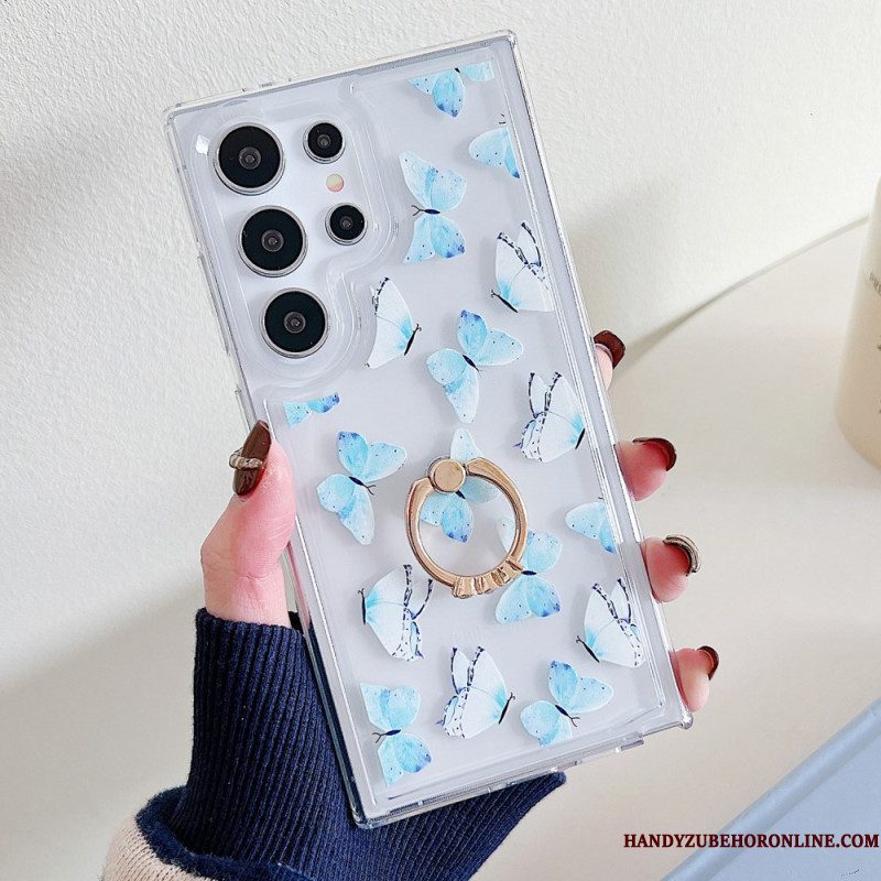 Case Hoesje Samsung Galaxy S25 Ultra 5g Telefoonhoesje Ringhouder Met Patroon