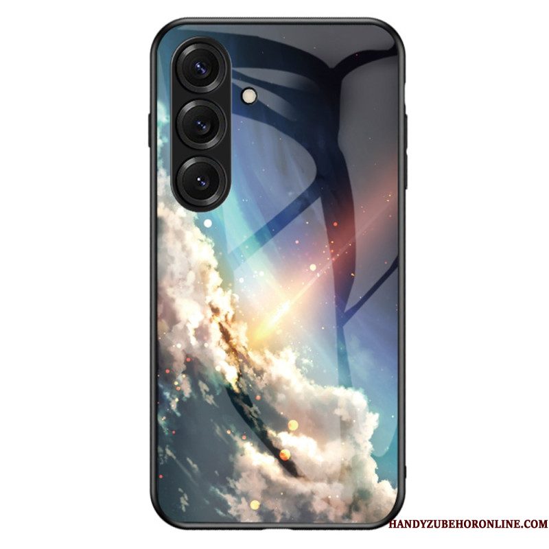 Case Hoesje Samsung Galaxy S26 Telefoonhoesje Hemelsblauw Gehard Glas Met Sterren