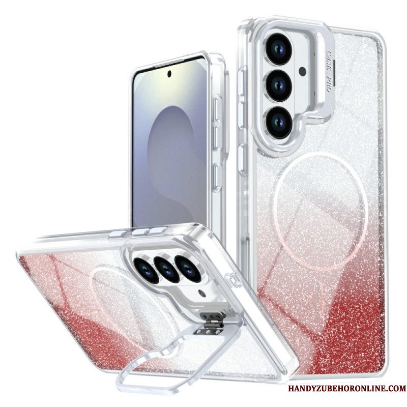 Case Hoesje Samsung Galaxy S26 Telefoonhoesje Magnetisch Met Glittergradiënt En Opvouwbare Standaard