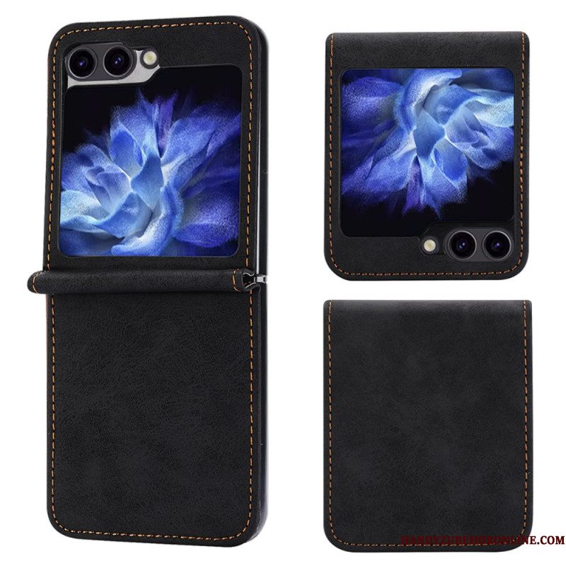 Case Hoesje Samsung Galaxy Z Flip 7 Fe Telefoonhoesje Kunstleer Leer