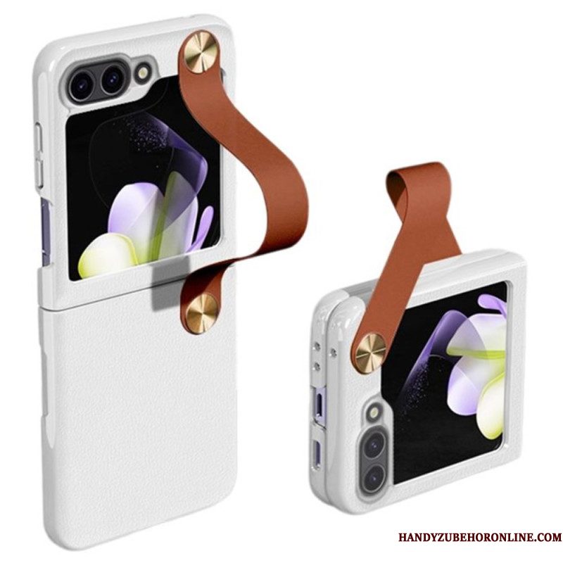 Case Hoesje Samsung Galaxy Z Flip 7 Fe Telefoonhoesje Ultradunne Gkk-leren Band