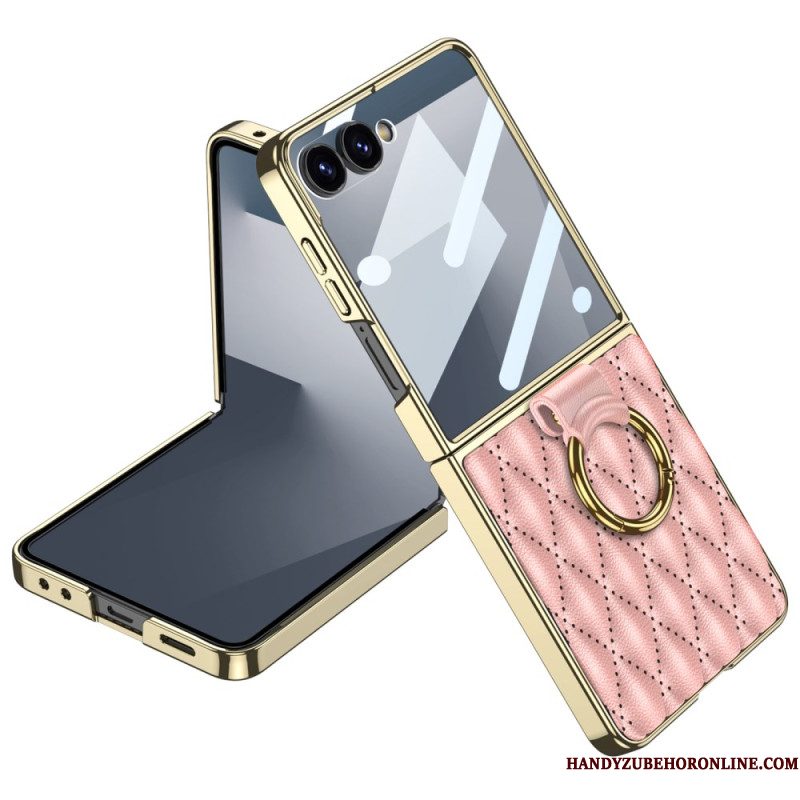 Case Hoesje Samsung Galaxy Z Flip 7 Telefoonhoesje Gewatteerd Ontwerp Met Ringhouder