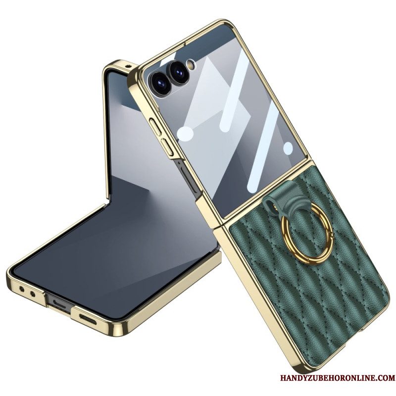 Case Hoesje Samsung Galaxy Z Flip 7 Telefoonhoesje Gewatteerd Ontwerp Met Ringhouder