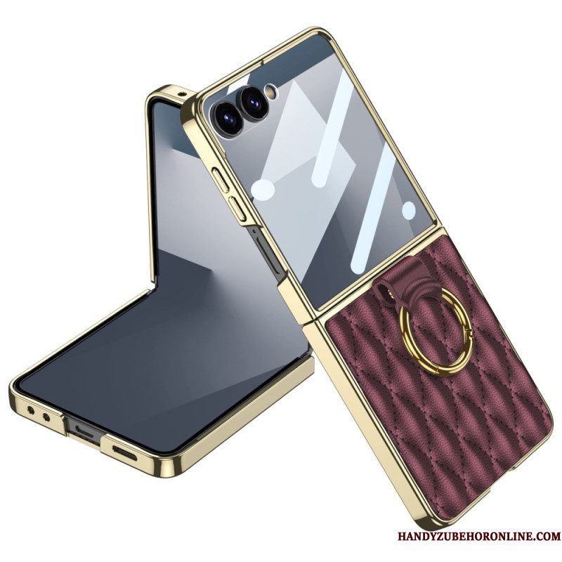 Case Hoesje Samsung Galaxy Z Flip 7 Telefoonhoesje Gewatteerd Ontwerp Met Ringhouder