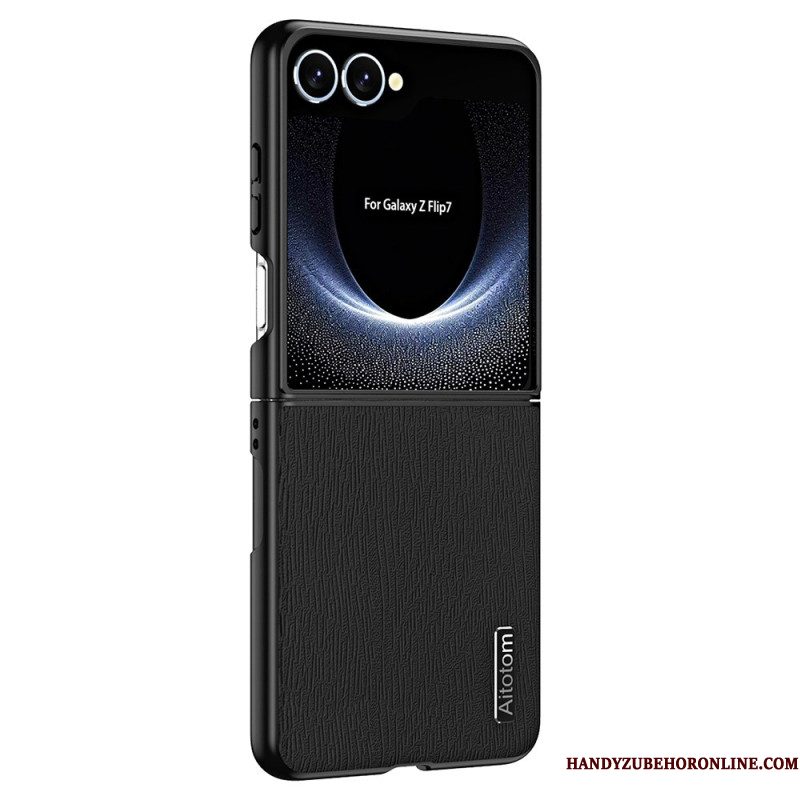 Case Hoesje Samsung Galaxy Z Flip 7 Telefoonhoesje Houtnerfstructuur