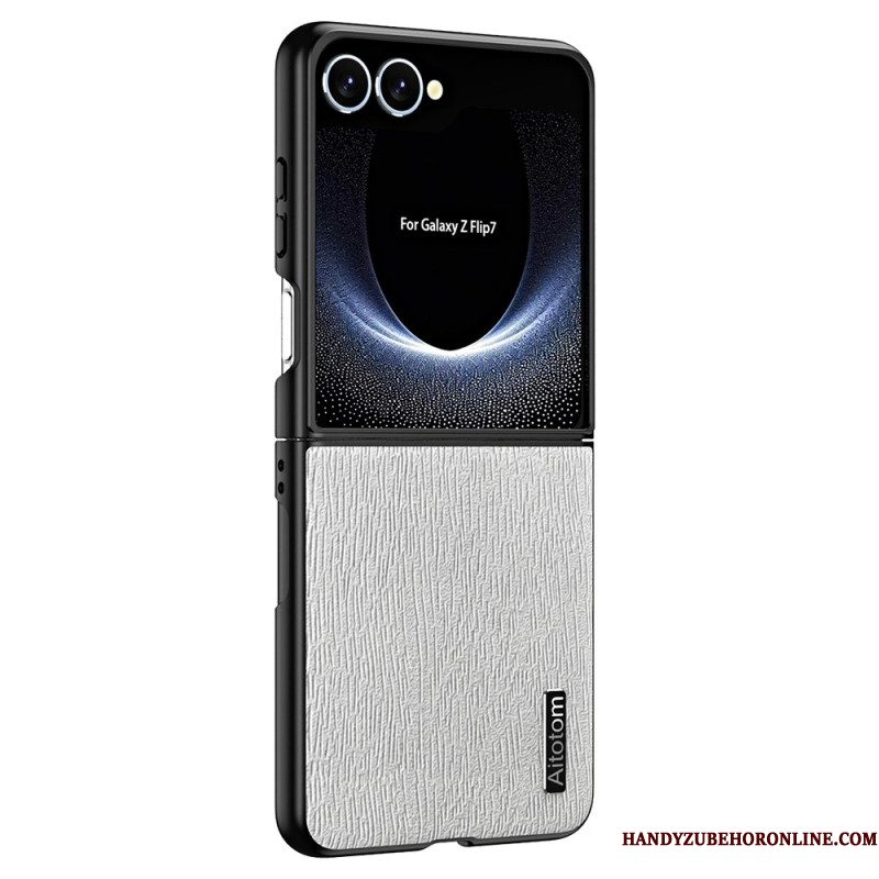 Case Hoesje Samsung Galaxy Z Flip 7 Telefoonhoesje Houtnerfstructuur