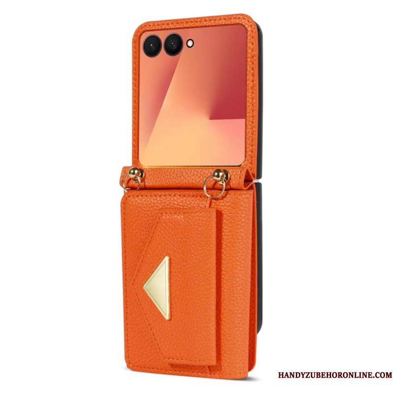 Case Hoesje Samsung Galaxy Z Flip 7 Telefoonhoesje Kaarthouder En Polsband