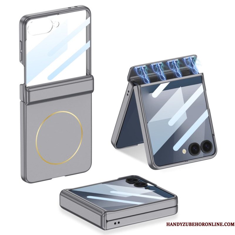 Case Hoesje Samsung Galaxy Z Flip 7 Telefoonhoesje Met Magnetische Bevestiging Scharnierbeschermer En Gkk-logo
