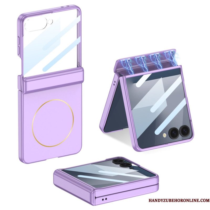 Case Hoesje Samsung Galaxy Z Flip 7 Telefoonhoesje Met Magnetische Bevestiging Scharnierbeschermer En Gkk-logo