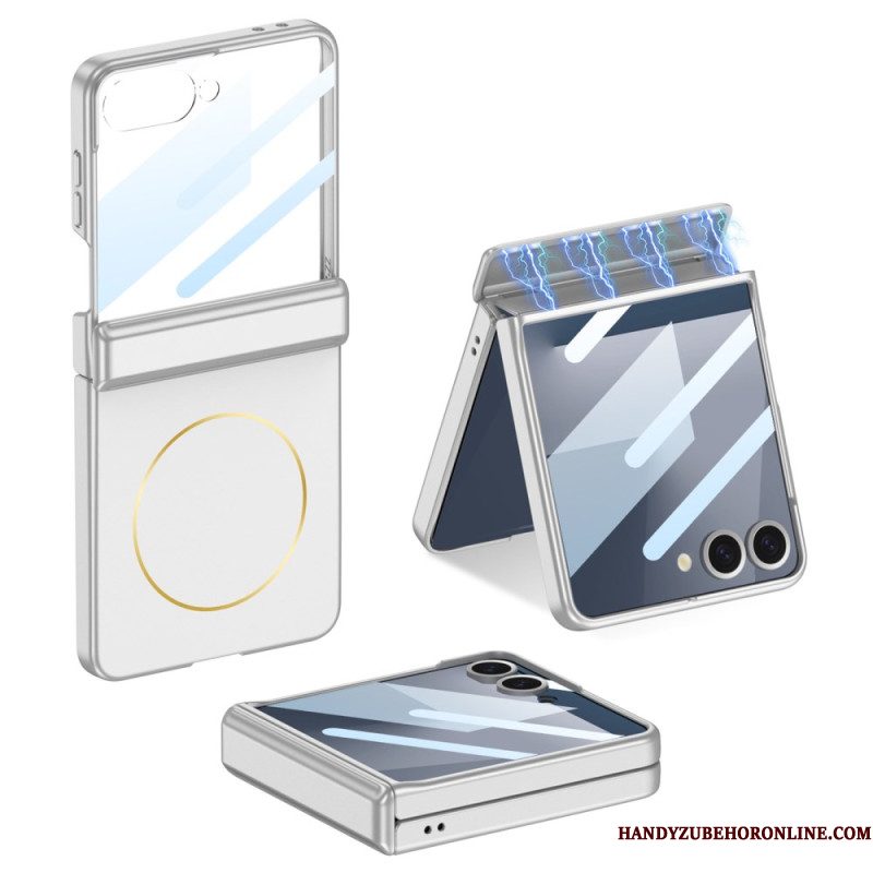 Case Hoesje Samsung Galaxy Z Flip 7 Telefoonhoesje Met Magnetische Bevestiging Scharnierbeschermer En Gkk-logo
