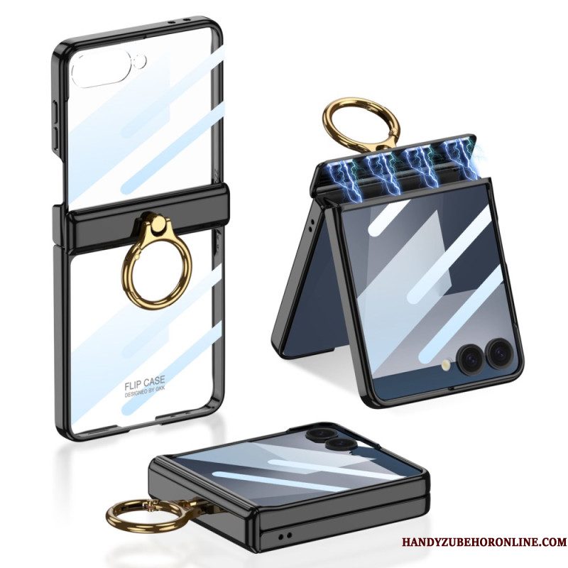 Case Hoesje Samsung Galaxy Z Flip 7 Telefoonhoesje Transparant Met Standaard En Magnetische Bescherming Gkk