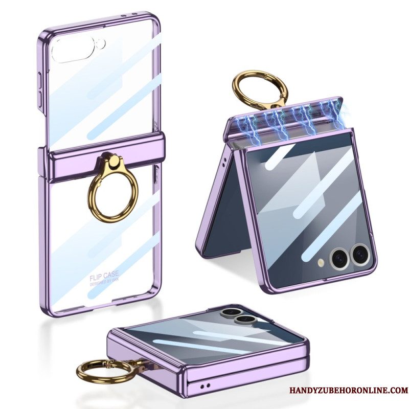 Case Hoesje Samsung Galaxy Z Flip 7 Telefoonhoesje Transparant Met Standaard En Magnetische Bescherming Gkk