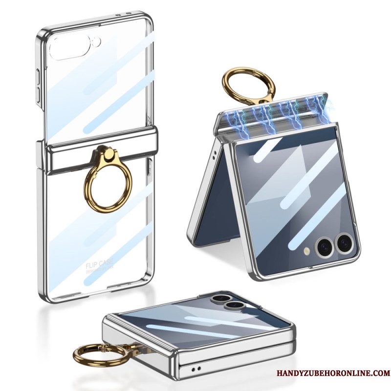 Case Hoesje Samsung Galaxy Z Flip 7 Telefoonhoesje Transparant Met Standaard En Magnetische Bescherming Gkk