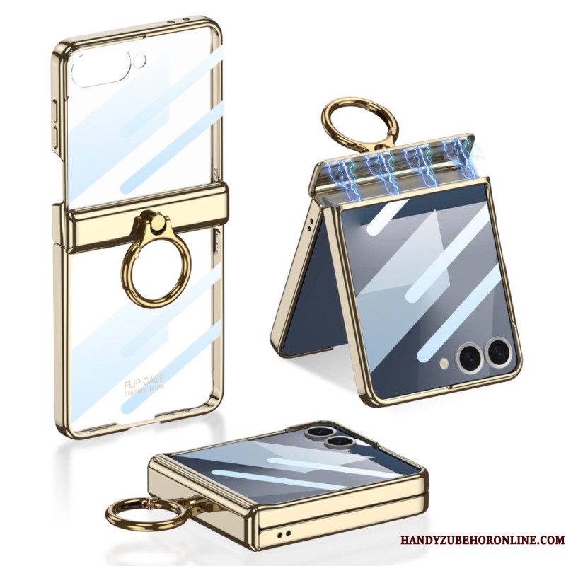 Case Hoesje Samsung Galaxy Z Flip 7 Telefoonhoesje Transparant Met Standaard En Magnetische Bescherming Gkk