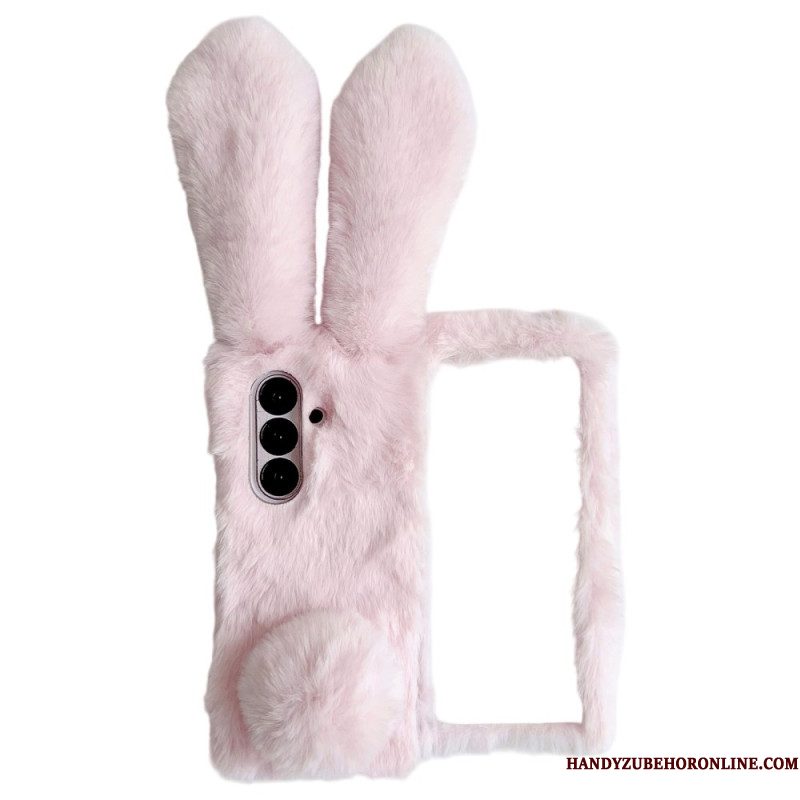 Case Hoesje Samsung Galaxy Z Fold 7 Telefoonhoesje Pluche Konijnenoortjes
