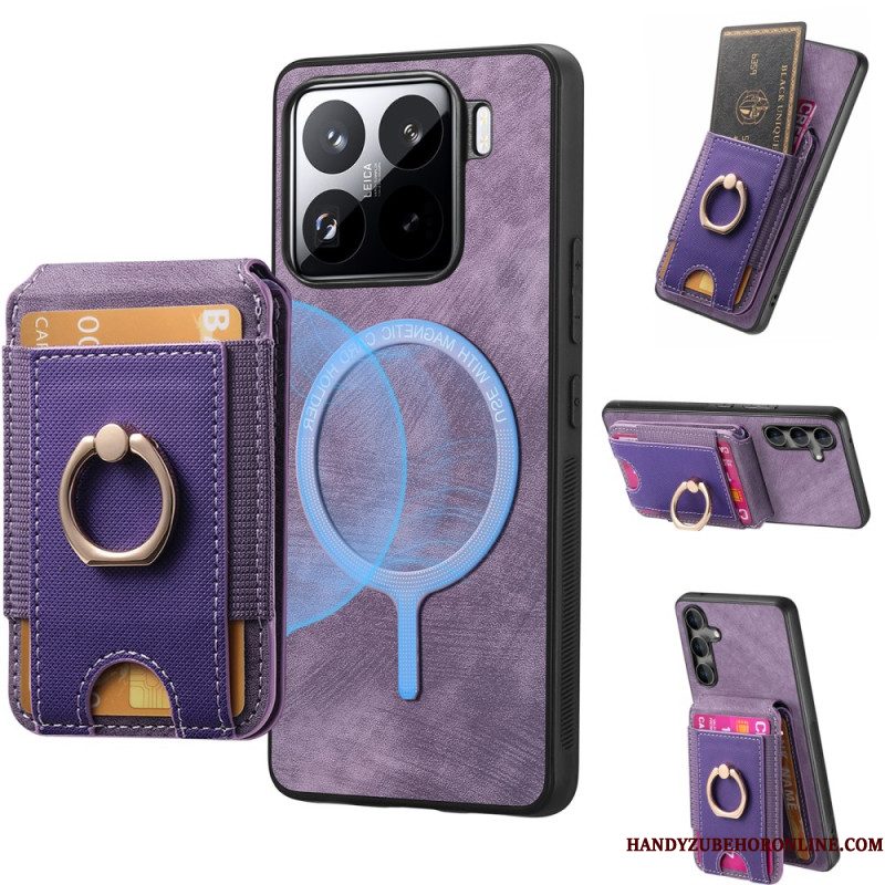 Case Hoesje Xiaomi 15 Telefoonhoesje Afneembare Kaarthouder En Standaard Met Suède-effect